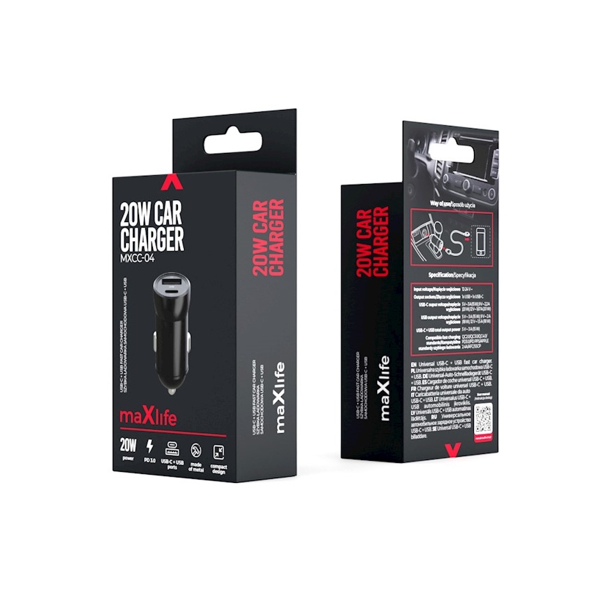 MaXlife MXCC-04 Universal Black Cigar lighter Fast charging Auto – 4