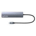Manhattan 153966 knyginių kompiuterių dokas / jungčių replikatorius Vielinis USB 3.2 Gen 2 (3.1 Gen 