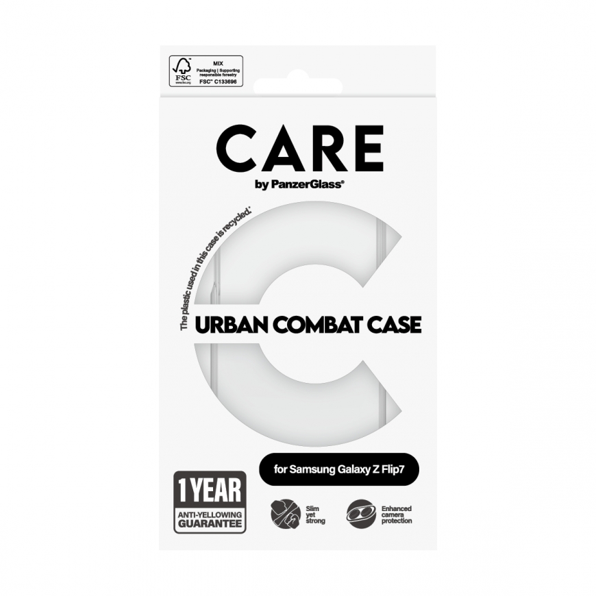 PanzerGlass CARE™ by ® Urban Combat Case Transparent Samsung Galaxy Z Flip7 mobiliojo telefono dėkla – 3