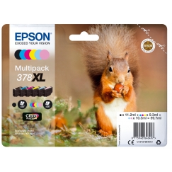 Epson Squirrel 378XL tindikassett 1 tk Originaal High (XL) Yield Must, Tsüaan, Heletsüaan, Magenta, Helemagenta, Kollane