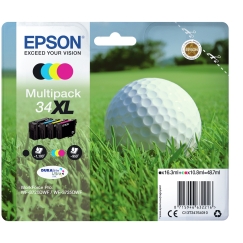Epson Golf ball C13T34764010 tindikassett 1 tk Originaal High (XL) Yield Must, Tsüaan, Magenta, Kollane