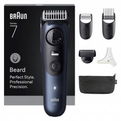 Braun BeardTrimmer 7 BT7520 Akku 40 2 cm Märkä ja kuiva Musta, Sininen