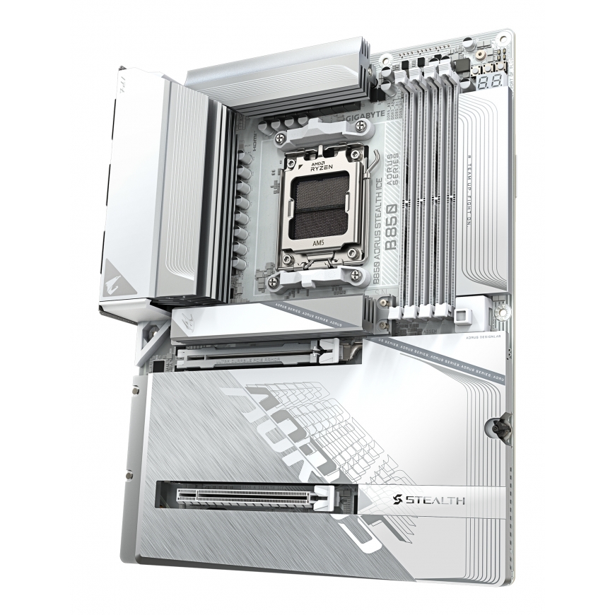 GIGABYTE B850 AORUS STEALTH ICE AMD B850 AM5 pieslēgvieta ATX – 5