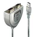 Lindy 42889 serijinis kabelis Sidabras 0,6 m USB A tipo DB-9