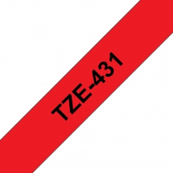 Brother TZE-431 markeerimisteip Must punasel taustal