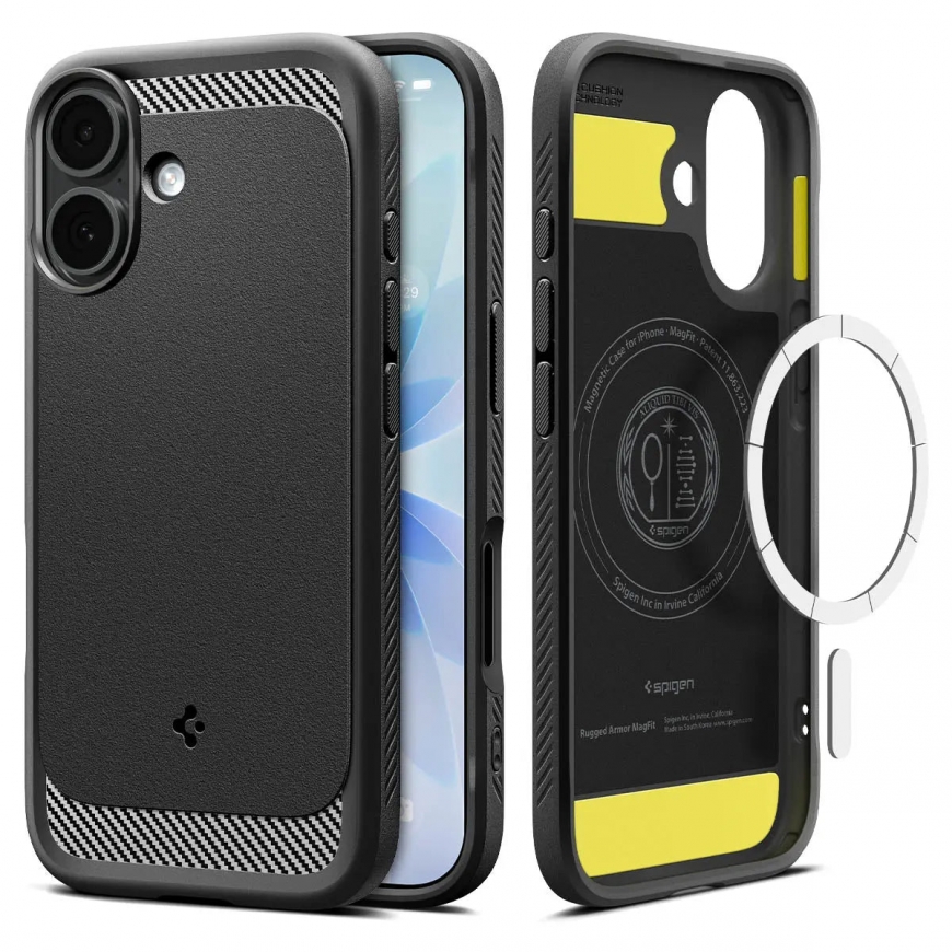 Spigen Rugged Armor (MagFit) чехол для мобильного телефона 16 cm (6.3") Крышка Черный