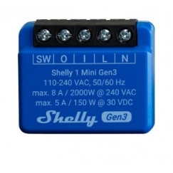 Shelly 1 Mini Gen3 Älykytkin 1P Sininen