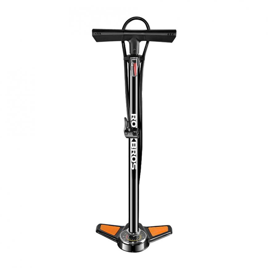 Rockbros GP6532B Floor Pump with Pressure Gauge - Black and Oran