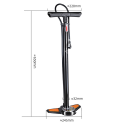 Rockbros GP6532B Floor Pump with Pressure Gauge - Black and Oran Rockbros GP6532B Floor Pump with Pressure Gauge - Black and Oran