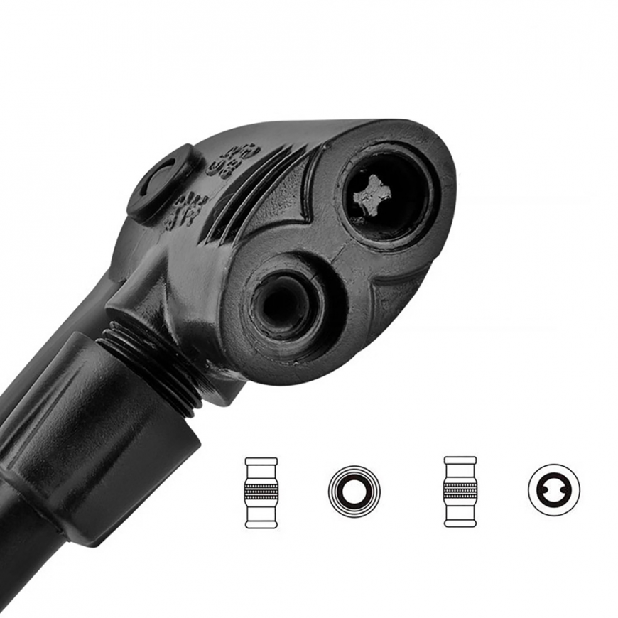 Rockbros GP6532B Floor Pump with Pressure Gauge - Black and Oran – 3