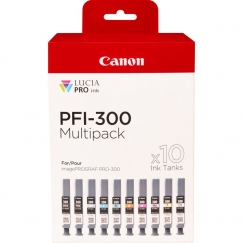 Canon PFI-300 tindikassett 10 tk Originaal Must, Sinine, Tsüaan, Hall, Magenta, Fotomust, Fotomagent