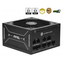 MSI MAG A650GLS PCIE5 virtalähdeyksikkö 650 W 24-pin ATX ATX Musta