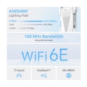 TP-Link RE815XE Wi-Fi-verkkojärjestelmä Kolmikaista (2,4 GHz/5 GHz/6 GHz) Wi-Fi 6 (802.11ax) Valkoin TP-Link RE815XE Wi-Fi-verkkojärjestelmä Kolmikaista (2,4 GHz/5 GHz/6 GHz) Wi-Fi 6 (802.11ax) Valkoin