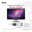 CLUB3D CAC-1010-A video kabeļu aksesuārs 0,6 m DisplayPort DVI-D + USB Melns