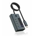 ICY BOX IB-HUB1454-C31 USB 3.2 Gen 1 (3.1 Gen 1) Type-C 10000 Mbit/s Blue, Grey ICY BOX IB-HUB1454-C31 USB 3.2 Gen 1 (3.1 Gen 1) Type-C 10000 Mbit/s Blue, Grey