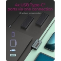 ICY BOX IB-HUB1454-C31 USB 3.2 Gen 1 (3.1 Gen 1) Type-C 10000 Mbit/s Sininen, Harmaa