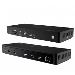 i-tec TB4TRIPLEDOCKPD knyginių kompiuterių dokas / jungčių replikatorius Vielinis Thunderbolt 4 Juoda