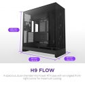 NZXT H9 Flow Midi Tower Черный NZXT H9 Flow Midi Tower Черный