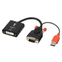Lindy 38184 videokaabliadapter 0,2 m DVI-D VGA (D-Sub) + USB Must, Oranž Lindy 38184 videokaabliadapter 0,2 m DVI-D VGA (D-Sub) + USB Must, Oranž