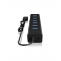 ICY BOX IB-HUB1700-U3 USB 3.2 Gen 1 (3.1 Gen 1) Type-A 5000 Mbit/s Melns ICY BOX IB-HUB1700-U3 USB 3.2 Gen 1 (3.1 Gen 1) Type-A 5000 Mbit/s Melns