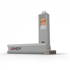 Lindy 40428 заглушка для порта Ключ блокиратора порта USB Type-C Серый, Оранжевый 4 шт