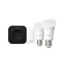 Philips Hue White and colour ambience Starter kit: 2 E27 smart bulbs + Dimmer switch + Bridge Pro