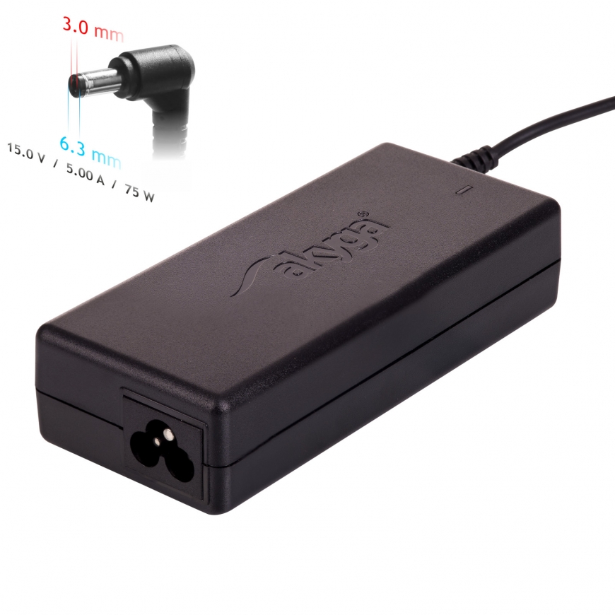 Akyga AK-ND-14 адаптер питания / инвертор Для помещений 75 W Черный