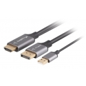 Lanberg CA-HDDP-20CU-0018-BK video cable adapter 1.8 m DisplayPort HDMI + USB Black, Silver Lanberg CA-HDDP-20CU-0018-BK video cable adapter 1.8 m DisplayPort HDMI + USB Black, Silver