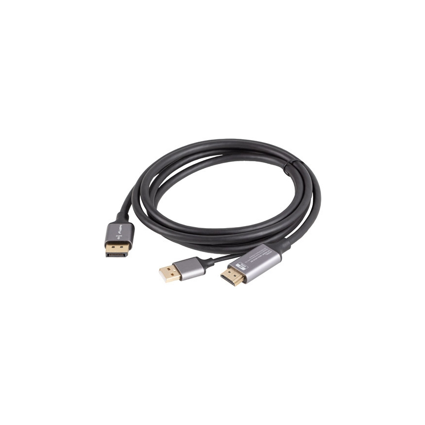 Lanberg CA-HDDP-20CU-0018-BK video cable adapter 1.8 m DisplayPort HDMI + USB Black, Silver – 2