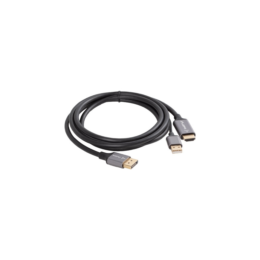 Lanberg CA-HDDP-20CU-0018-BK video cable adapter 1.8 m DisplayPort HDMI + USB Black, Silver – 4