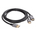 Lanberg CA-HDDP-20CU-0018-BK video cable adapter 1.8 m DisplayPort HDMI + USB Black, Silver Lanberg CA-HDDP-20CU-0018-BK video cable adapter 1.8 m DisplayPort HDMI + USB Black, Silver