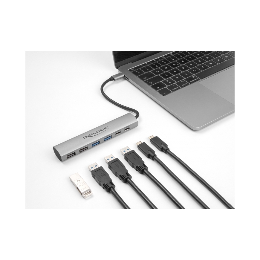 DeLOCK 6 Port USB Hub with 4 x USB Type-A female and 2 x USB Type-C female – 2