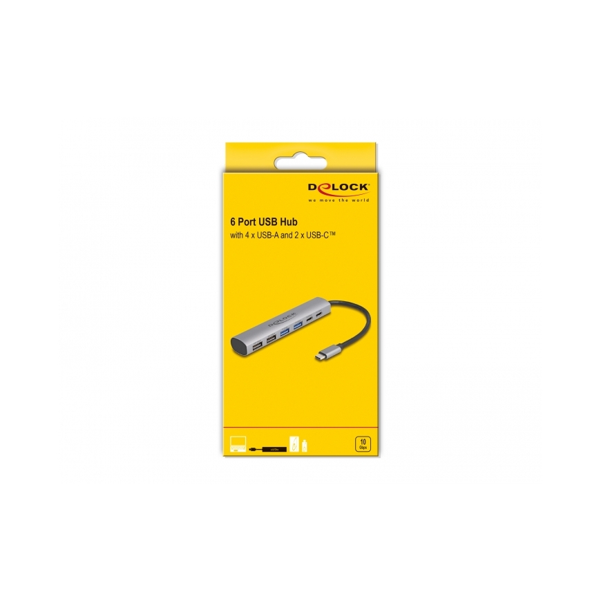 DeLOCK 64232 dokstacija Vadu USB 3.2 Gen 1 (3.1 Gen 1) Type-A + Type-C Pelēks – 3