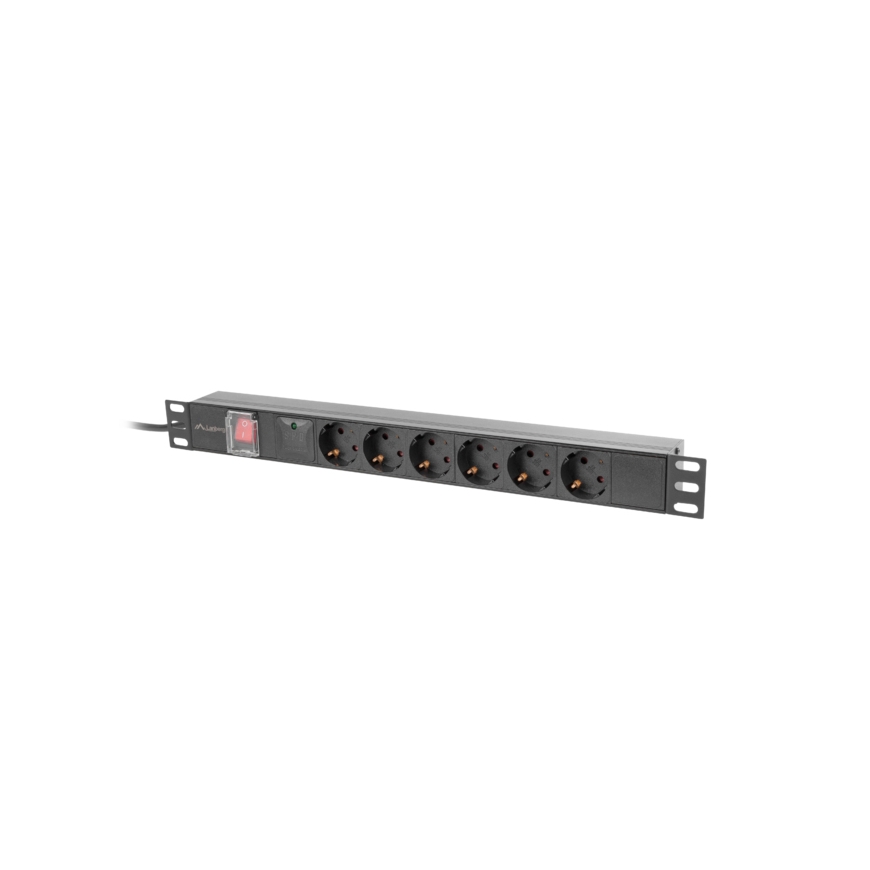 Lanberg PDU-06F-0200-IEC-BK блок распределения питания 6 розетка(и) 1U Черный