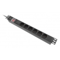 Lanberg Power Distribution Unit (PDU) 19" 1U 10A 2m 6x Schuko Outlets Black C14 Lanberg Power Distribution Unit (PDU) 19" 1U 10A 2m 6x Schuko Outlets Black C14