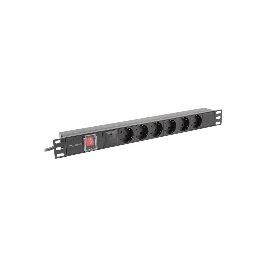 Lanberg PDU-06F-0200-IEC-BK tehonjakeluyksikkö 6 AC-pistorasia(a) 1U Musta – 3