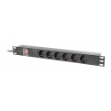 Lanberg PDU-06F-0200-IEC-BK toitejaotuskomponent (PDU) 6 vahelduvvoolu kontakt 1U Must