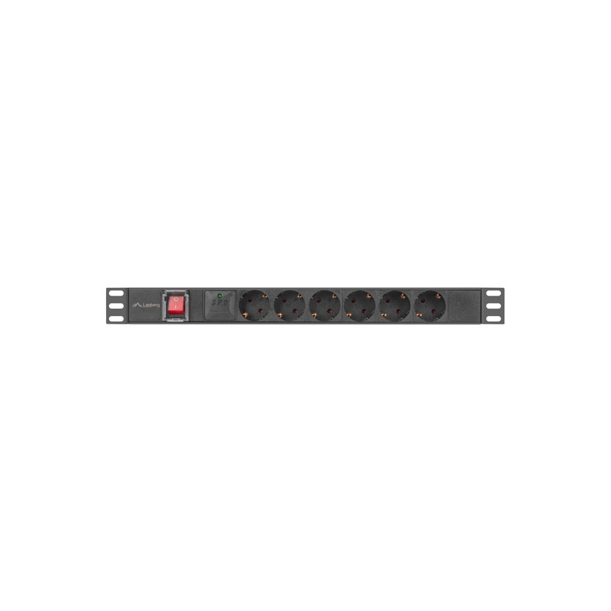 Lanberg PDU-06F-0200-IEC-BK maitinimo paskirstymo įrenginys 6 AC išvestis(ys / čių) 1U Juoda – 5