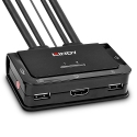 Lindy 2 Port HDMI 4K30, USB 2.0 and Audio Cable KVM Switch Lindy 2 Port HDMI 4K30, USB 2.0 and Audio Cable KVM Switch