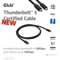CLUB3D CAC-2501 „Thunderbolt“ kabelis 1 m 120 Gbit/s Juoda CLUB3D CAC-2501 „Thunderbolt“ kabelis 1 m 120 Gbit/s Juoda