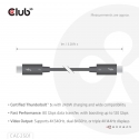 CLUB3D CAC-2501 Thunderbolt-kaabel 1 m 120 Gbit/s Must CLUB3D CAC-2501 Thunderbolt-kaabel 1 m 120 Gbit/s Must