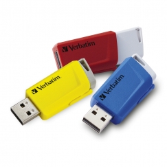 Verbatim Store ‘n’ Click USB atmintukas 16 GB USB A tipo 3.2 Gen 1 (3.1 Gen 1) Mėlyna, Raudona, Geltona