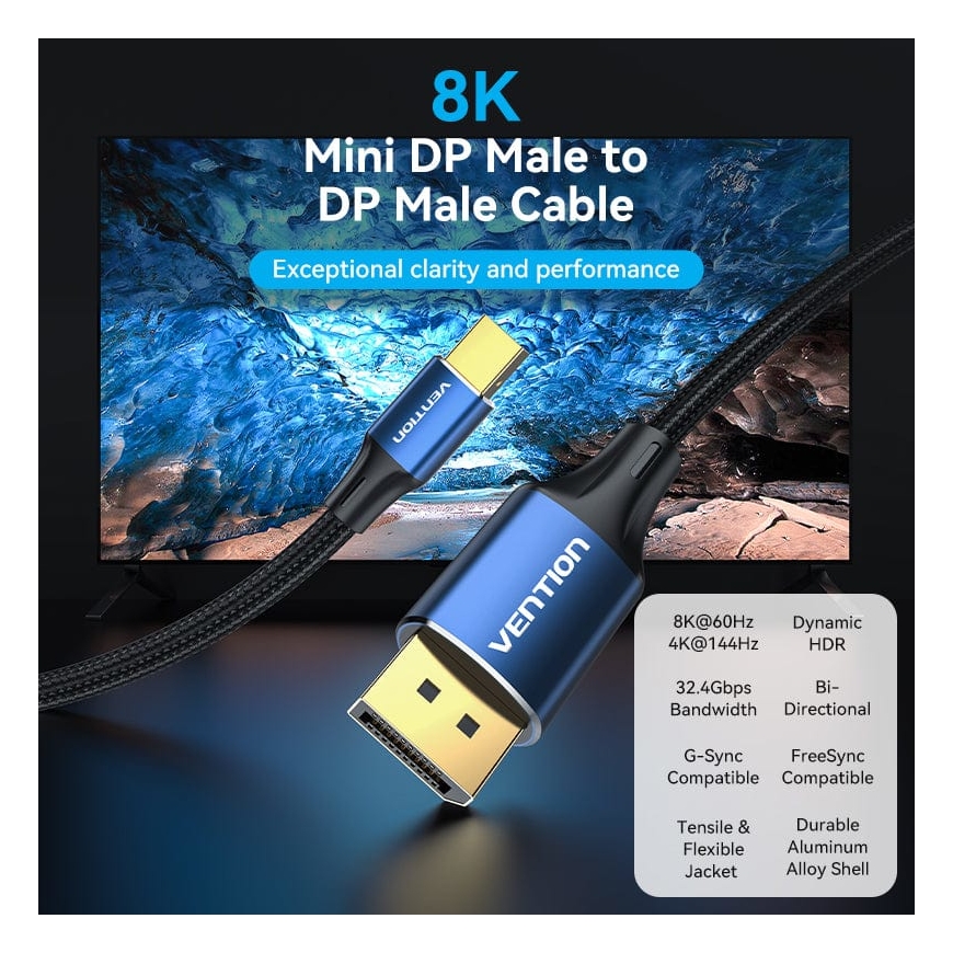 Vention HCFLH „DisplayPort“ kabelis 2 m Mini DisplayPort Juoda – 2