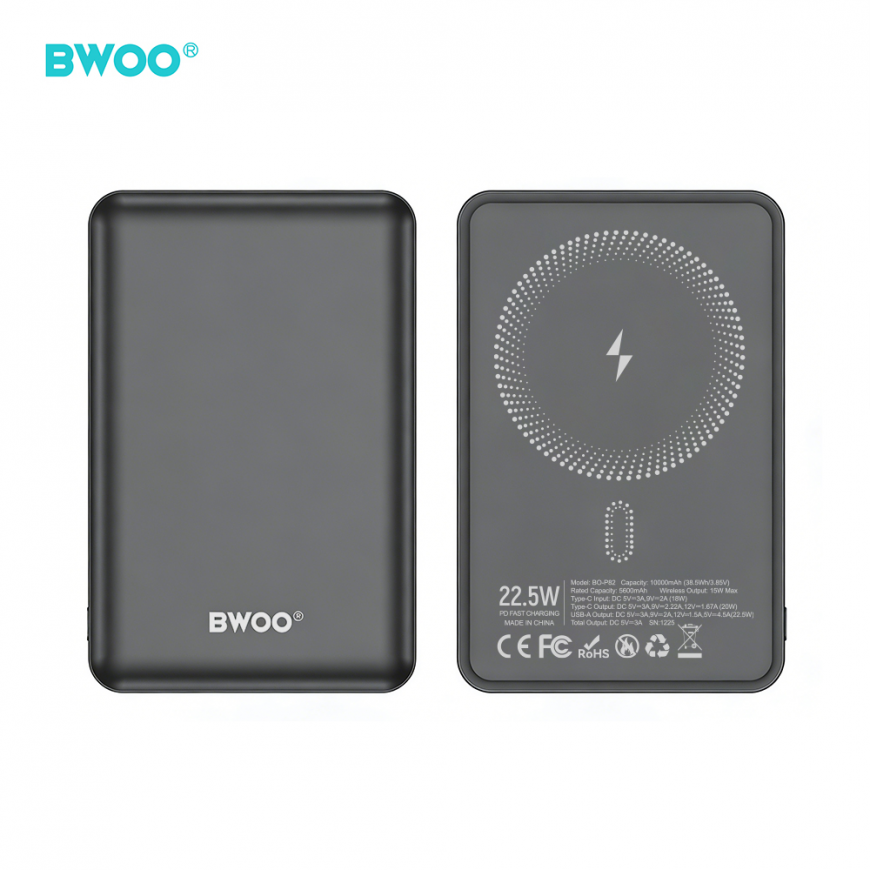 BWOO P82 BO 10000mah 15w power bank wireless charging dark grey – 3