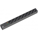 Bachmann 19'' 2m 8x Schuko H05VV-F 3G 1.50mm² pagarinātājs 8 Maiņstrāvas izvade (-s) Melns