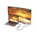 Equip 133492 video kabeļu aksesuārs 0,15 m USB Veids-C HDMI Melns, Pelēks