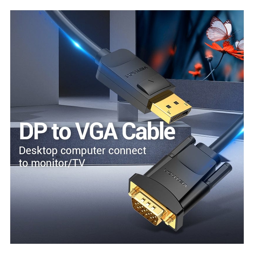 Vention HBLBH видео кабель адаптер 2 m DisplayPort VGA (D-Sub) Черный – 2
