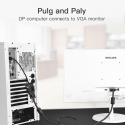 Vention HBFBB видео кабель адаптер 0,15 m DisplayPort VGA (D-Sub) Черный