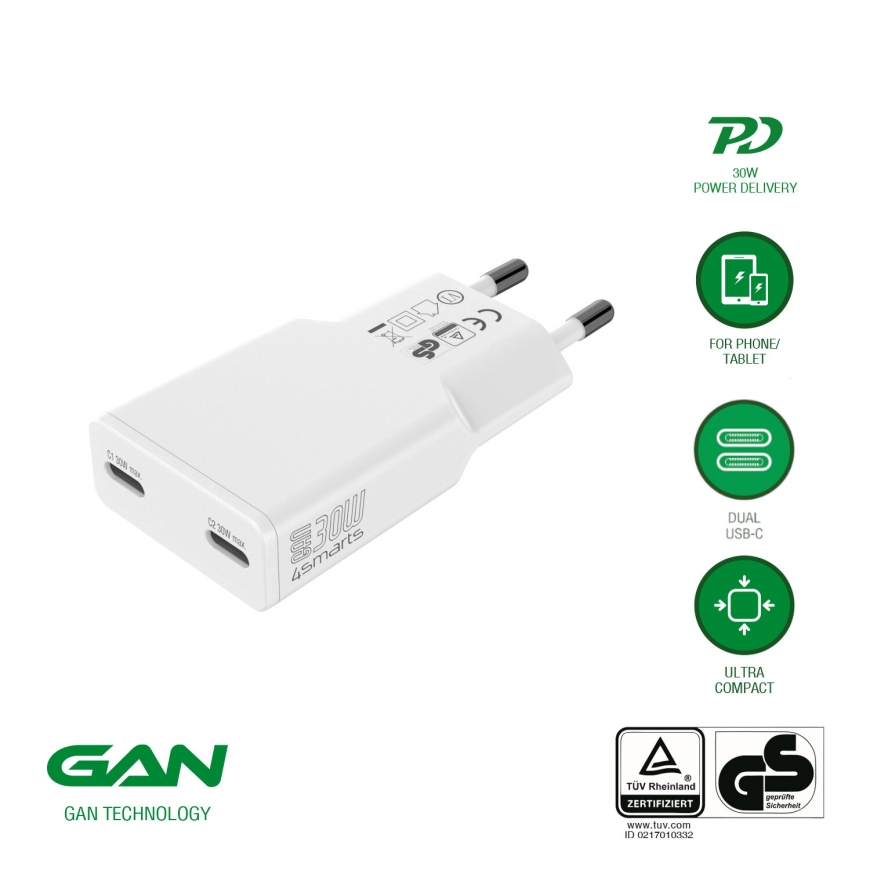4smarts 541743 mobile device charger Universal White AC Fast charging Indoor – 2
