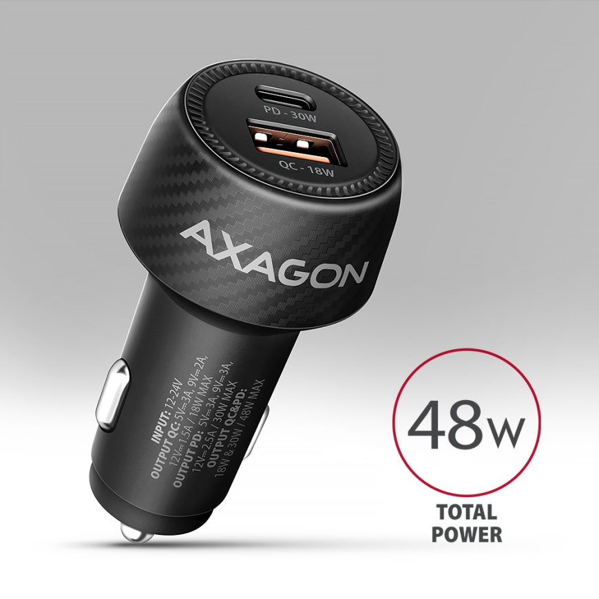 Axagon PWC-PQ48 mobiilseadme laadija Universaalne Must Sigaretisüütaja Kiirlaadimine Automaatne – 2